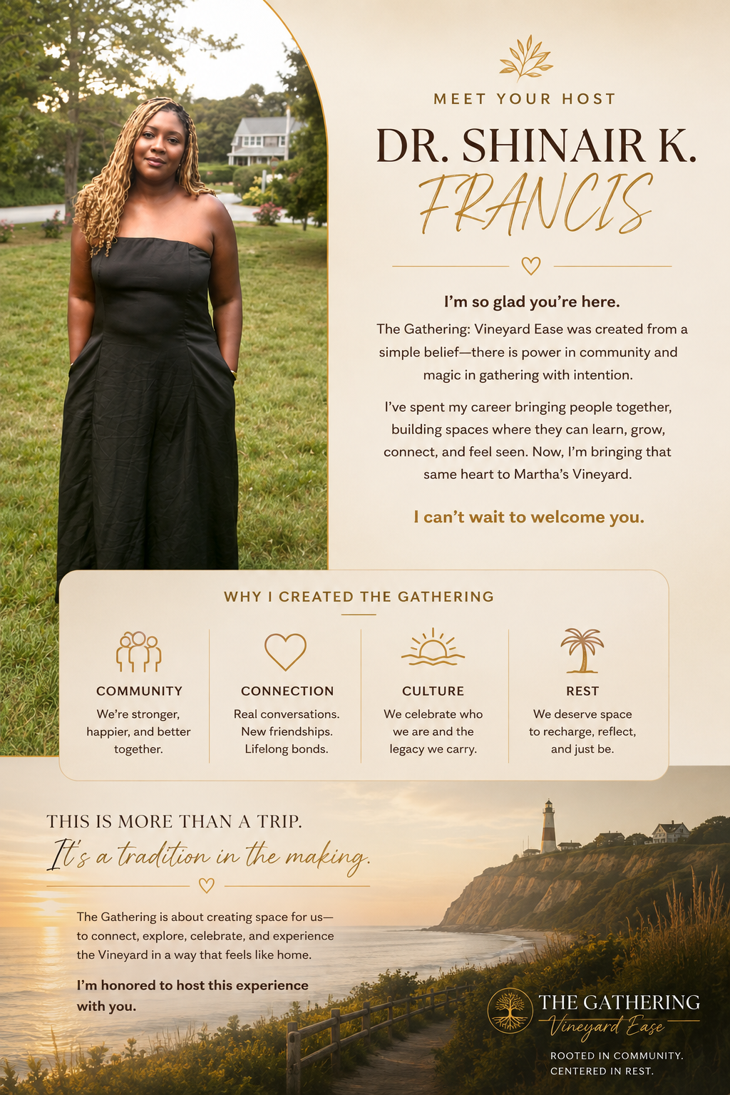 Dr. Shinair K. Francis, host of The Gathering: Vineyard Ease